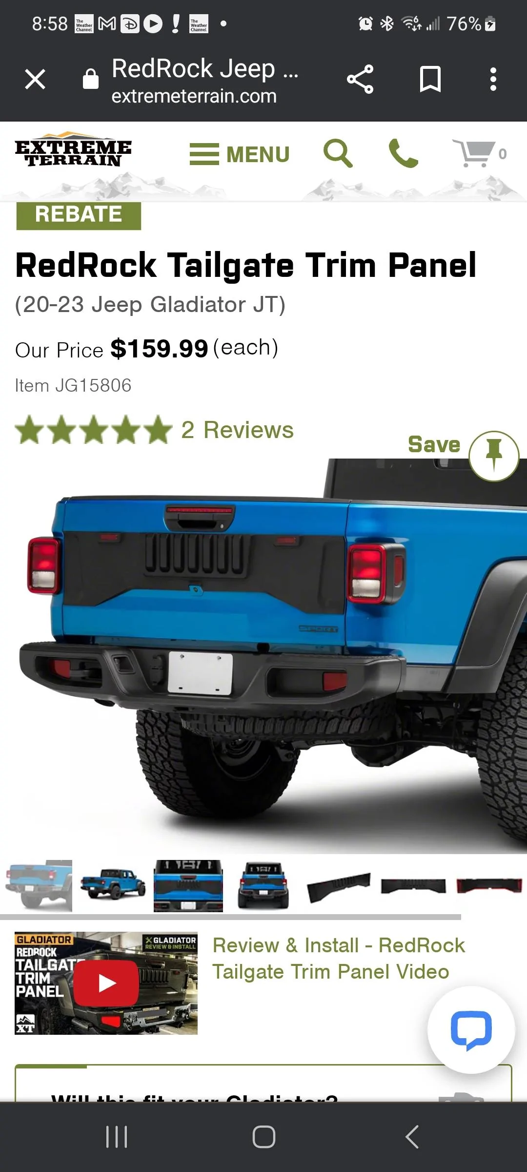 Jeep Gladiator Looking at the Gladiator from behind.... Screenshot_20230313_205852_Chrom