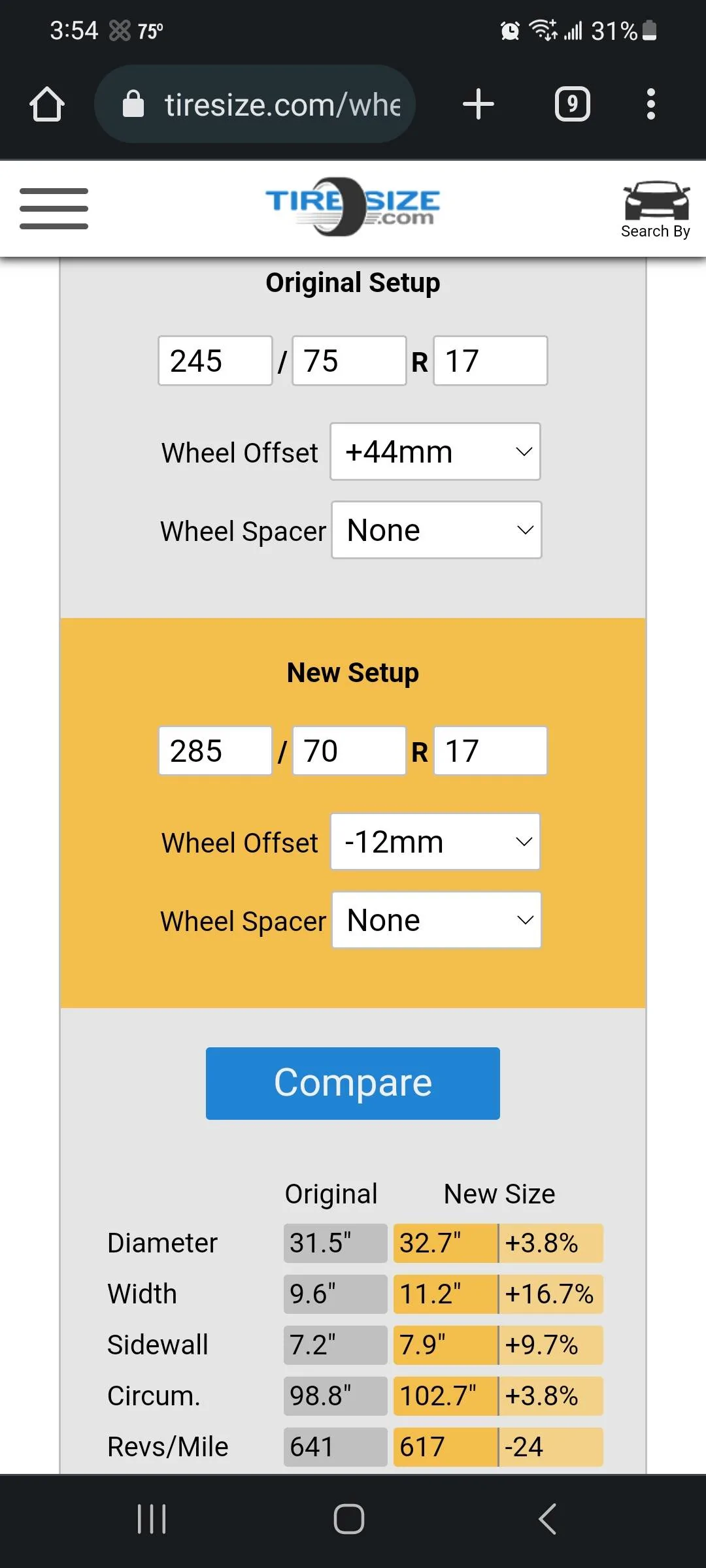 Jeep Gladiator Wheel Offset Question Screenshot_20230314_155413_Chrom