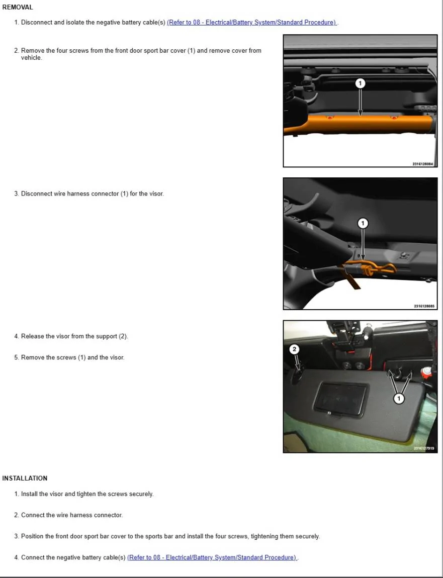 Jeep Gladiator General Dash Cam Question visor