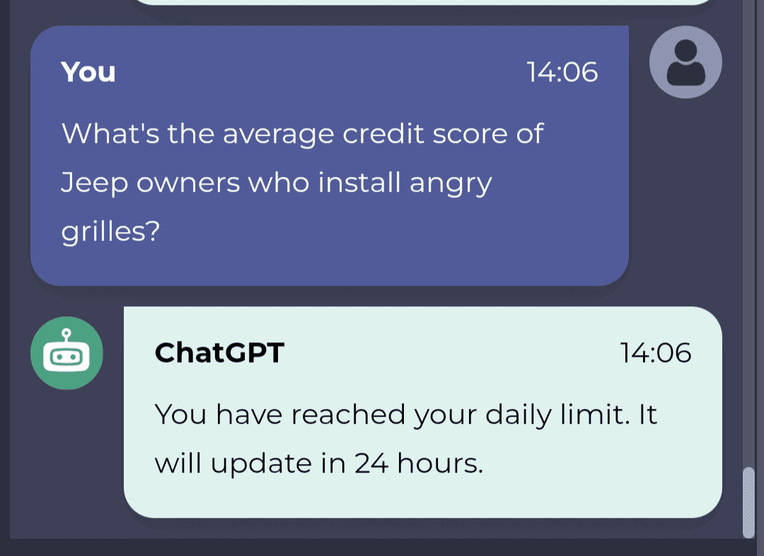 Jeep Gladiator Asked Chat GPT about re-gearing with 37s to end all debate... Screenshot_20230316-140702