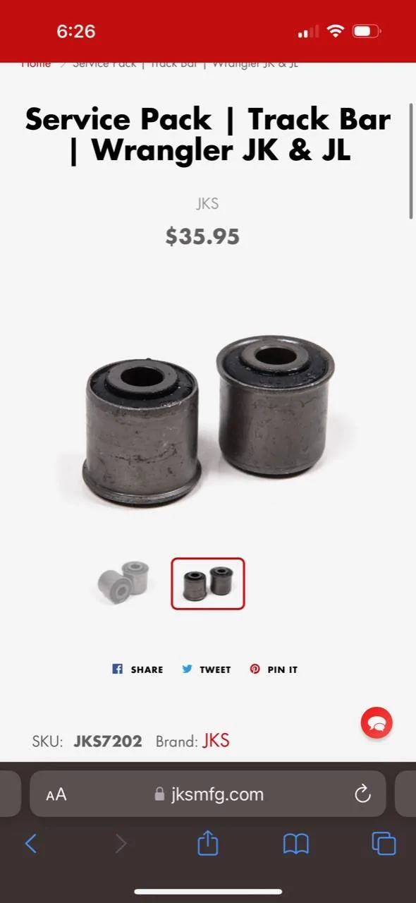 Jeep Gladiator Let's talk bushings! (in track bars anyway) ED0C6C6D-DED5-413E-B9D9-F6EF5B7385C7