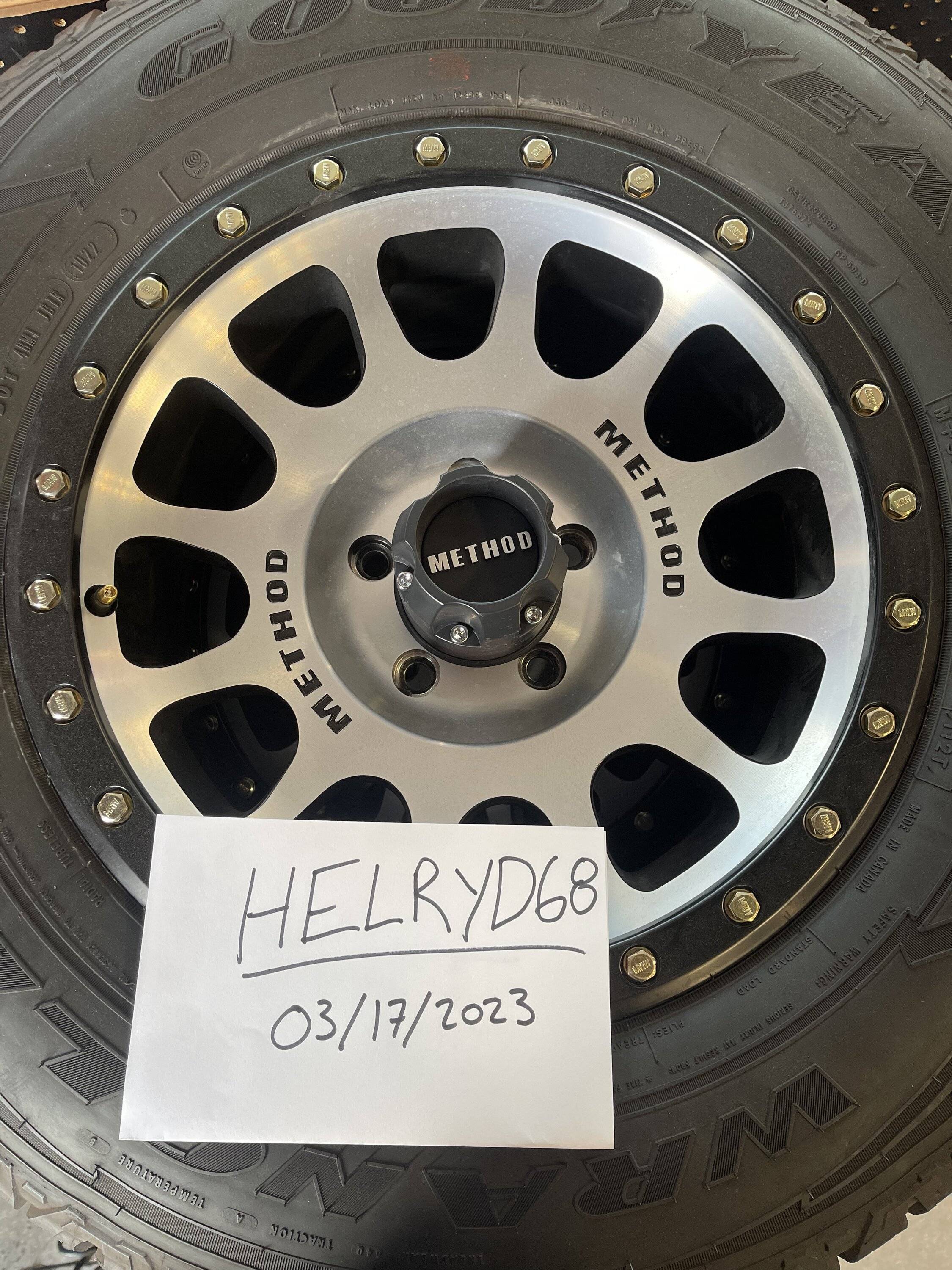 Jeep Gladiator Method NV305 17" machined wheels with Goodyear tires (Jeep 5 lug) Nashville C08C6C19-60A5-446F-95CC-7C0173A4DE5C