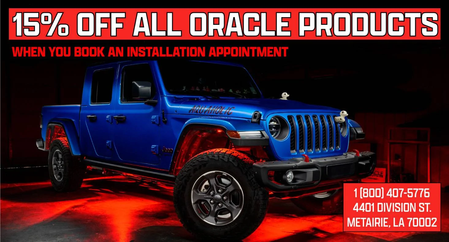 Jeep Gladiator 15% off In-House Installs at ORACLE Lighting HQ! install-promo-gladiator