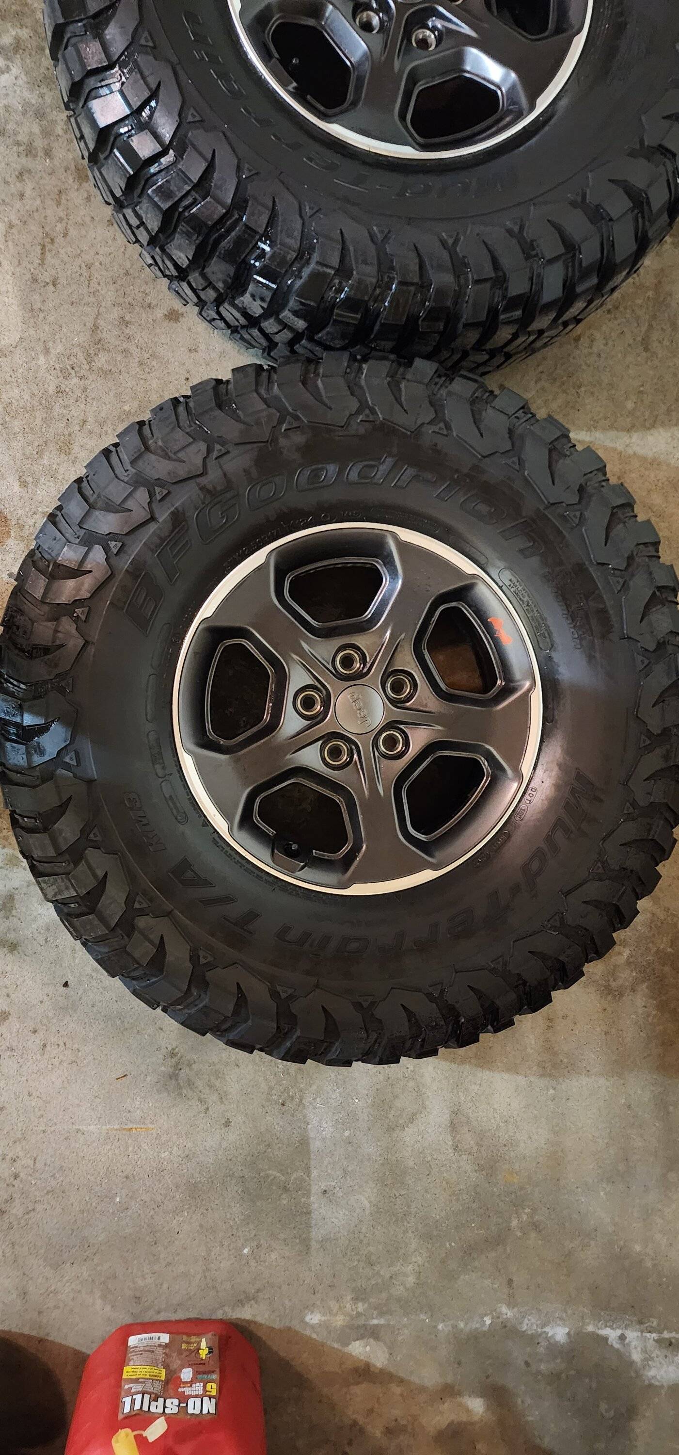Jeep Gladiator (4) 37x12.5x17 BFGoodrich KM3 Mud Terrain T/A Tires on Factory Jeep Gladiator Rubicon Wheels With Tire Protection Certificates! 20230322_132353