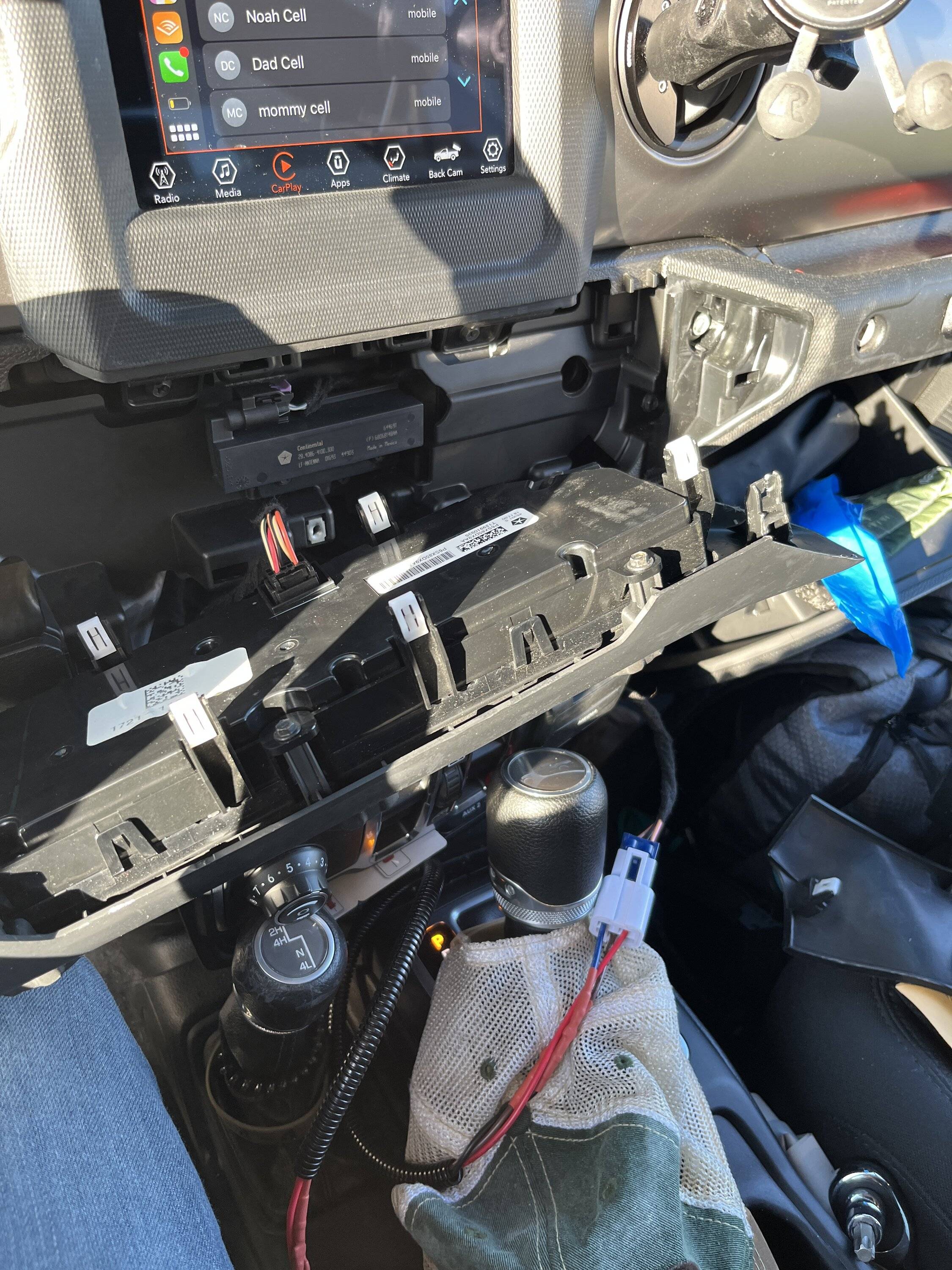 Jeep Gladiator Relocate 12v plug IMG_0633