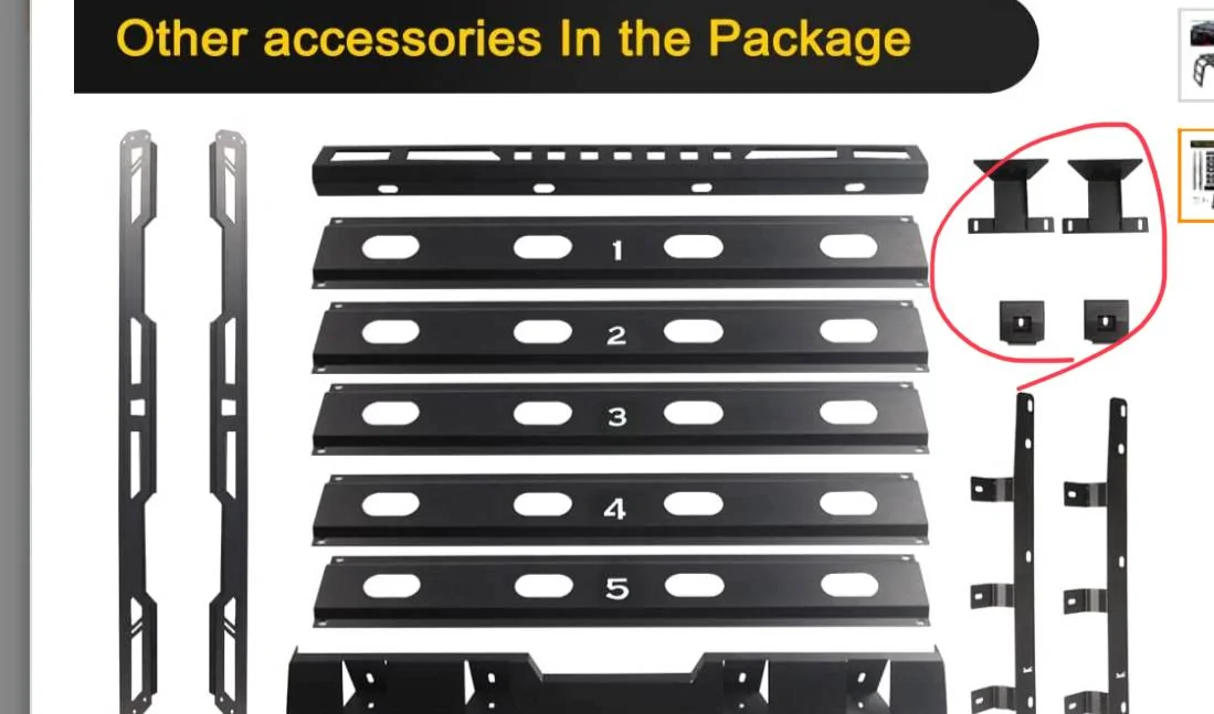 Jeep Gladiator Roof Rack brackets 188890BC-216E-4F80-9E24-39C7978AB7A6