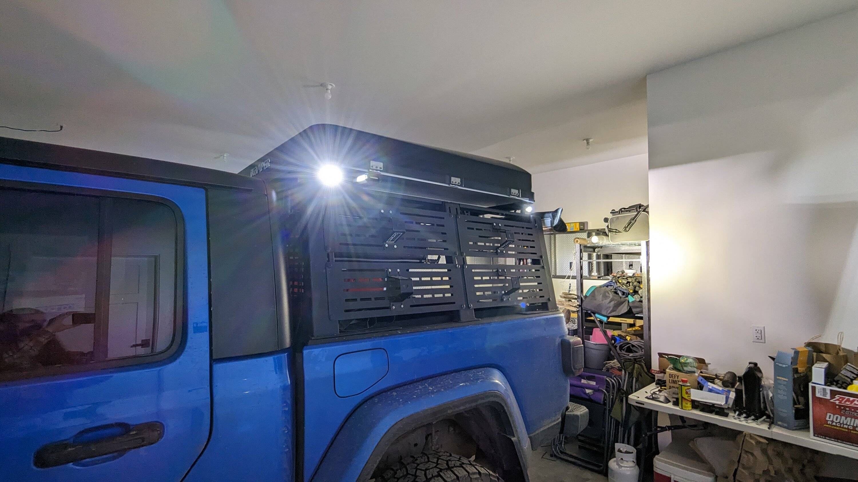 Jeep Gladiator Alaska Daily Drivers: Hydro Blue 80A and Bright White JTR PXL_20230405_033749061