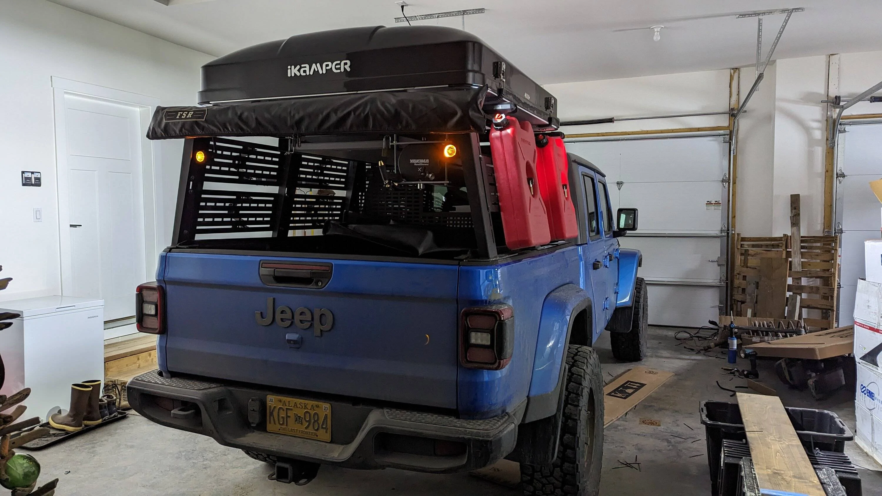 Jeep Gladiator Alaska Daily Drivers: Hydro Blue 80A and Bright White JTR PXL_20230405_033848818