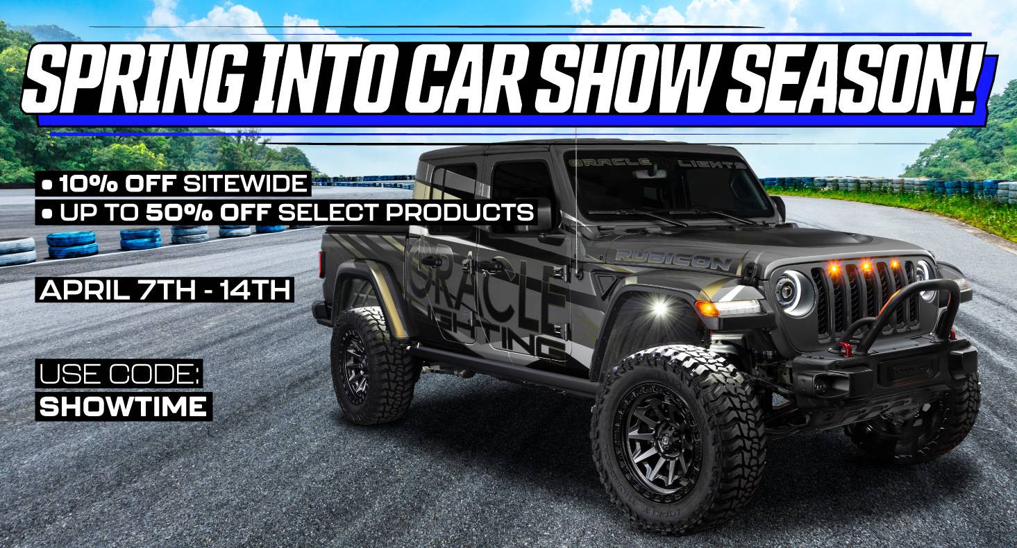 Jeep Gladiator GET YOUR CAR SET FOR THE SPOTLIGHT WITH ORACLE LIGHTING! carshow-promo-jt