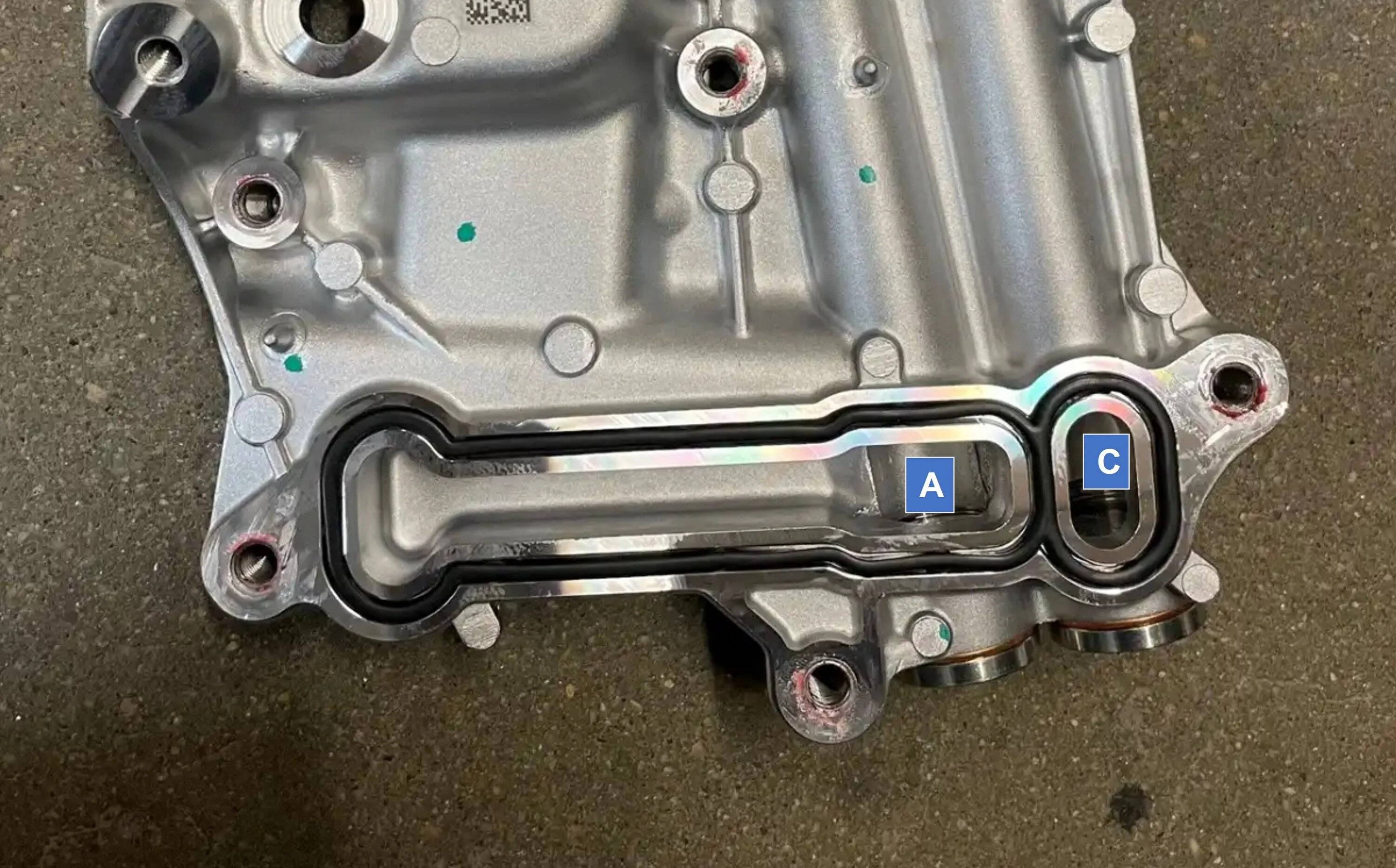 Jeep Gladiator Anatomy of the oil cooler and filter housing. Oil Cooler to filter assy connection