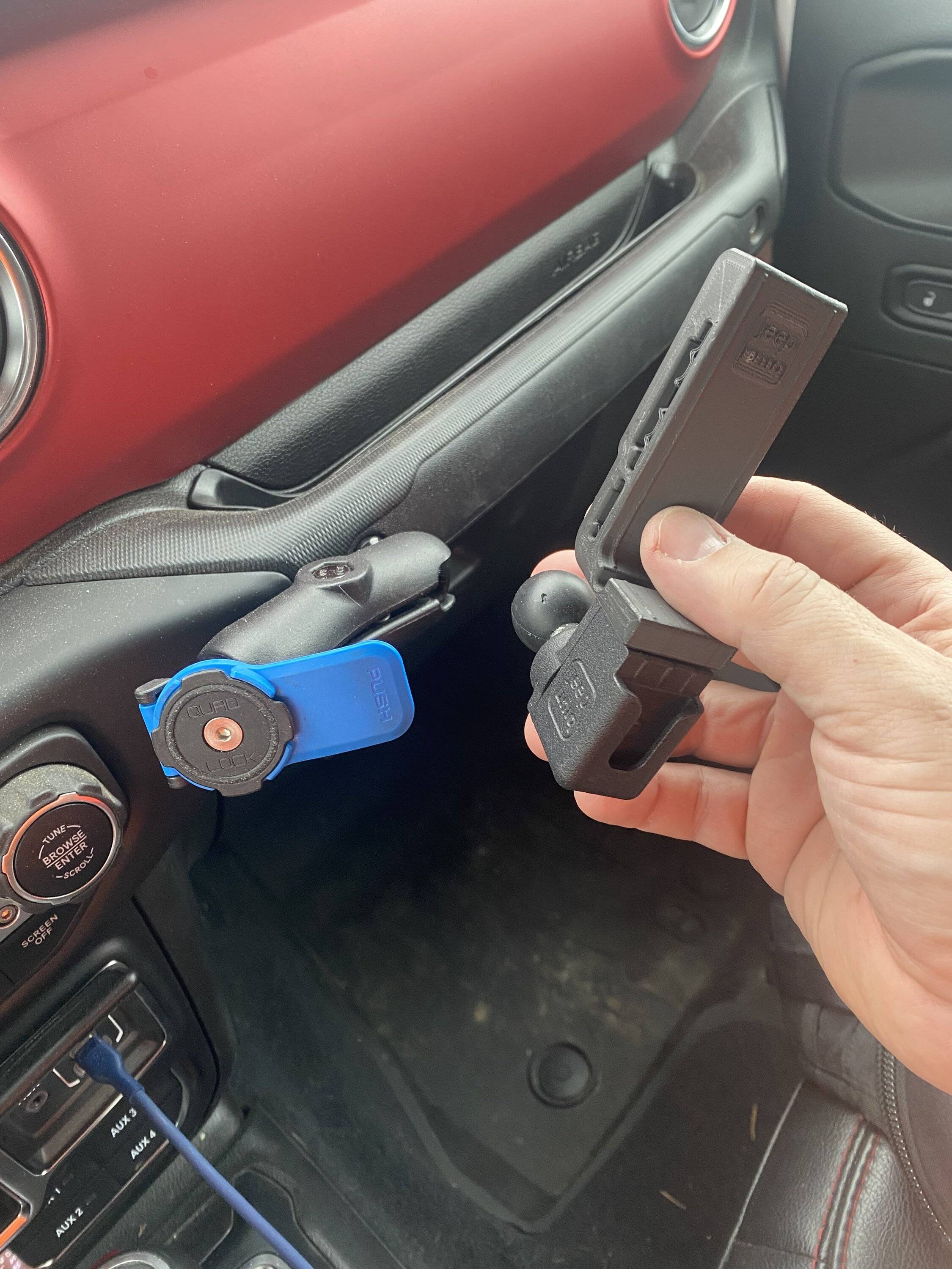 Jeep Gladiator Mounting a small CB in the center arm wrest 1E804F87-F996-48E6-A729-ADF5FEABF43C