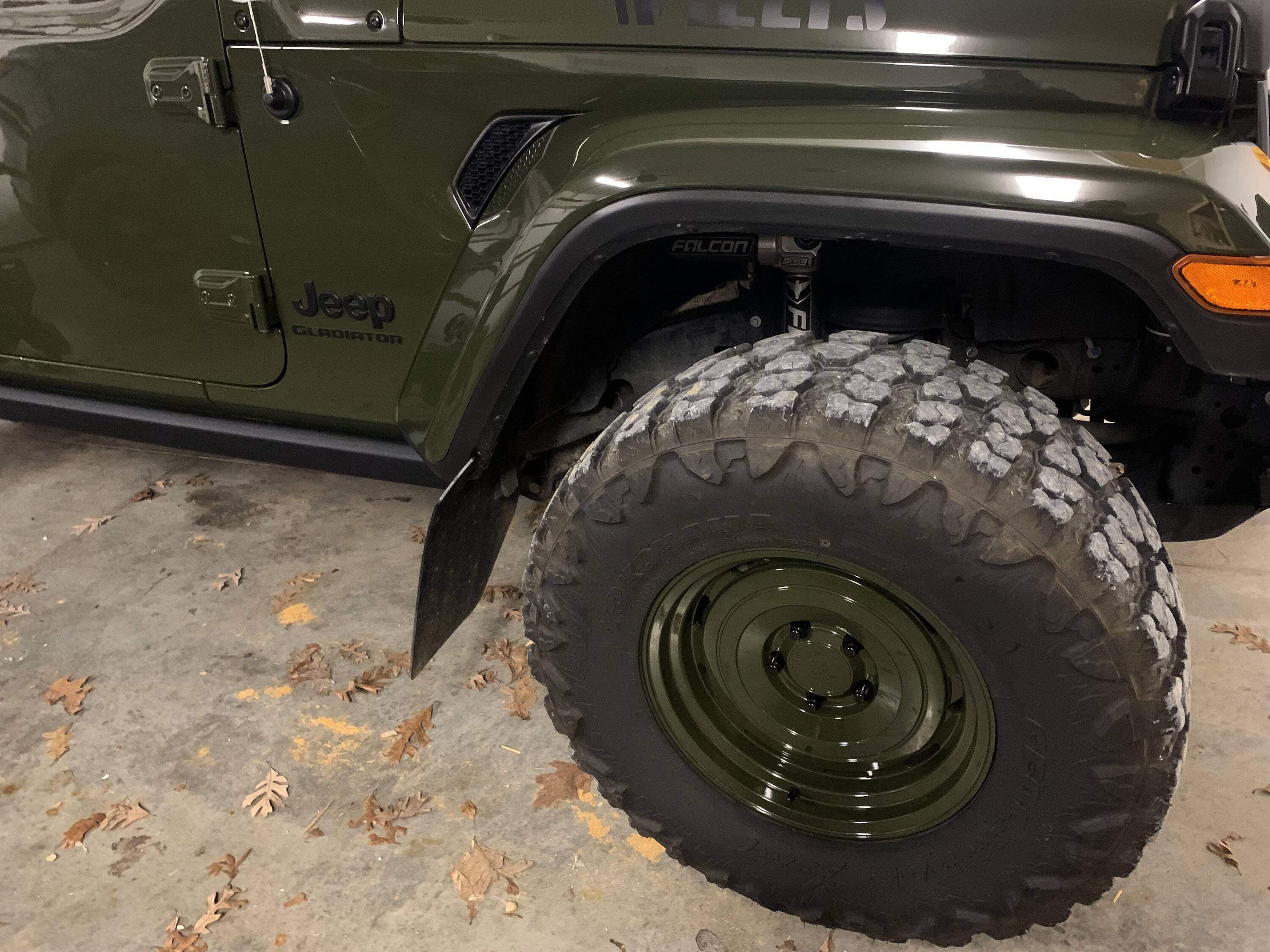 Jeep Gladiator KMC Roswell Wheels > Powder Coating Sarge Green actually_clean