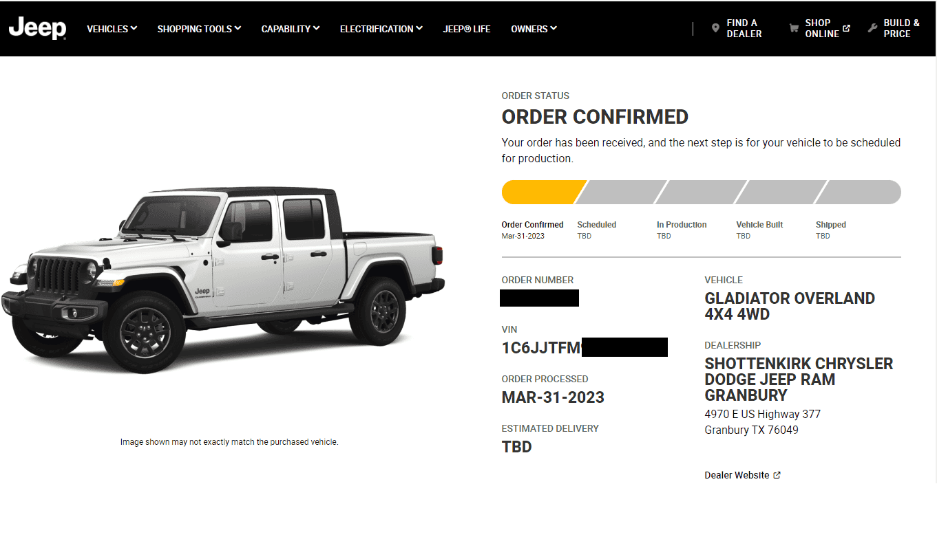 Jeep Gladiator Just Ordered? Check in HERE! myjeeporder