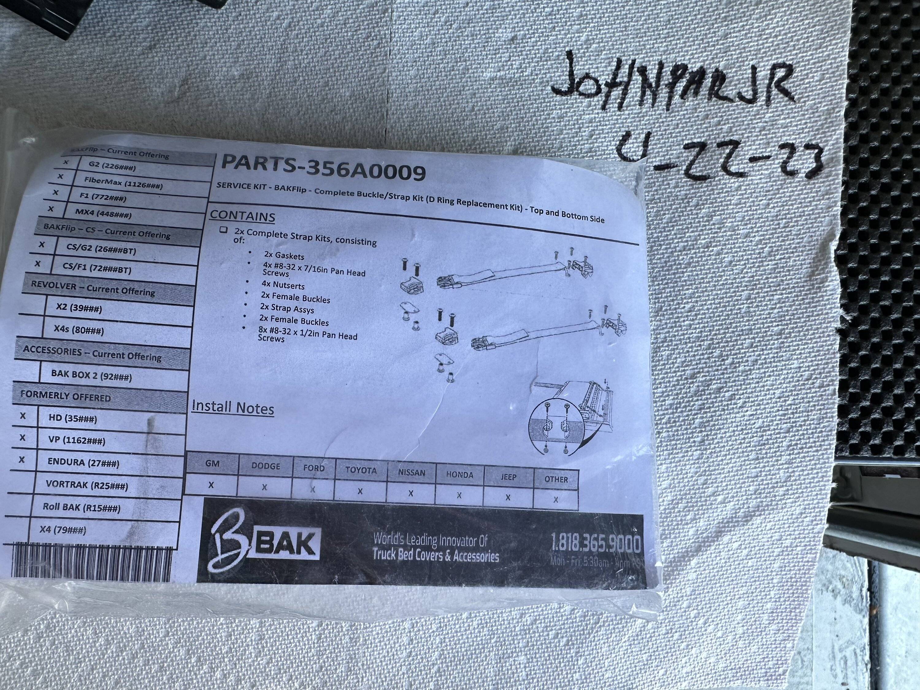 Jeep Gladiator Jeep Tonneau cover spare parts, straps and Clips IMG_1783