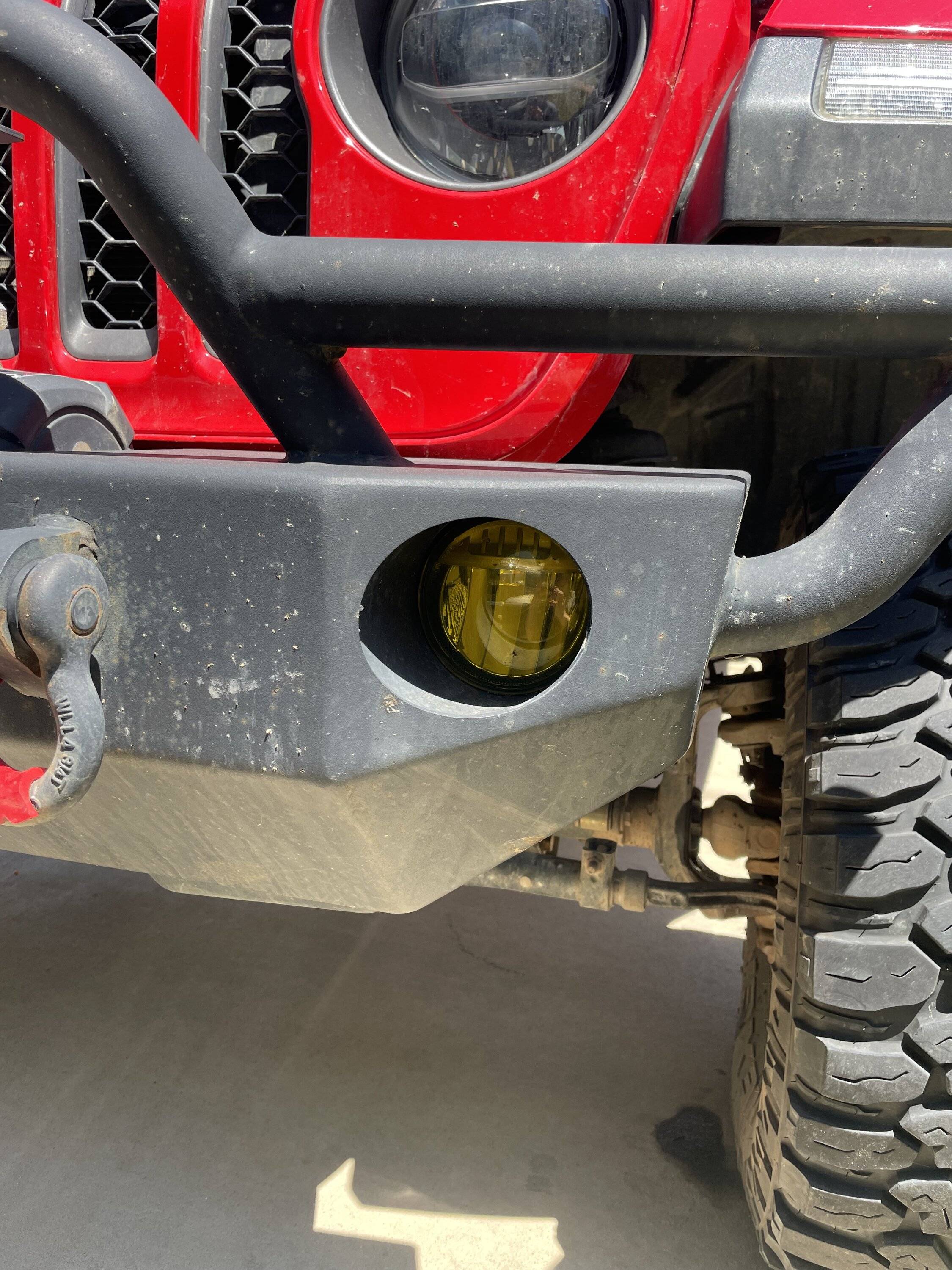 Jeep Gladiator Amber cover for factory LED fog lights IMG_3570