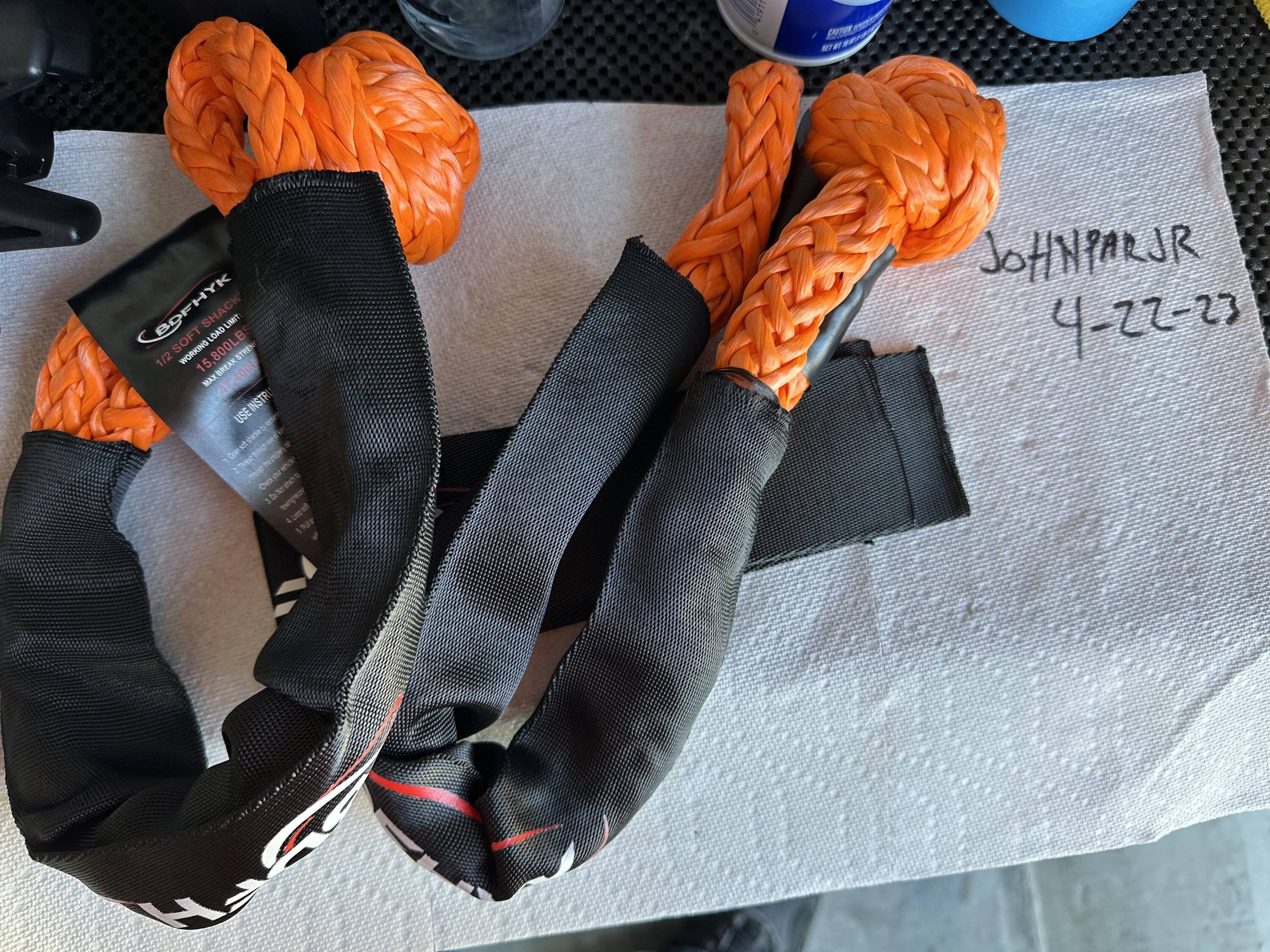 Jeep Gladiator Synthetic Soft Shackle Rope, 47400lbs Break Strength - 2pcs Soft Connect Shackle IMG_1792