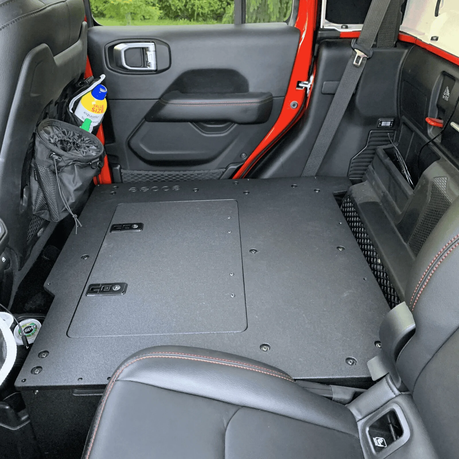 Jeep Gladiator Goose Gear 60% passenger side rear seat delete plate system for JT with subwoofer 1682371755632