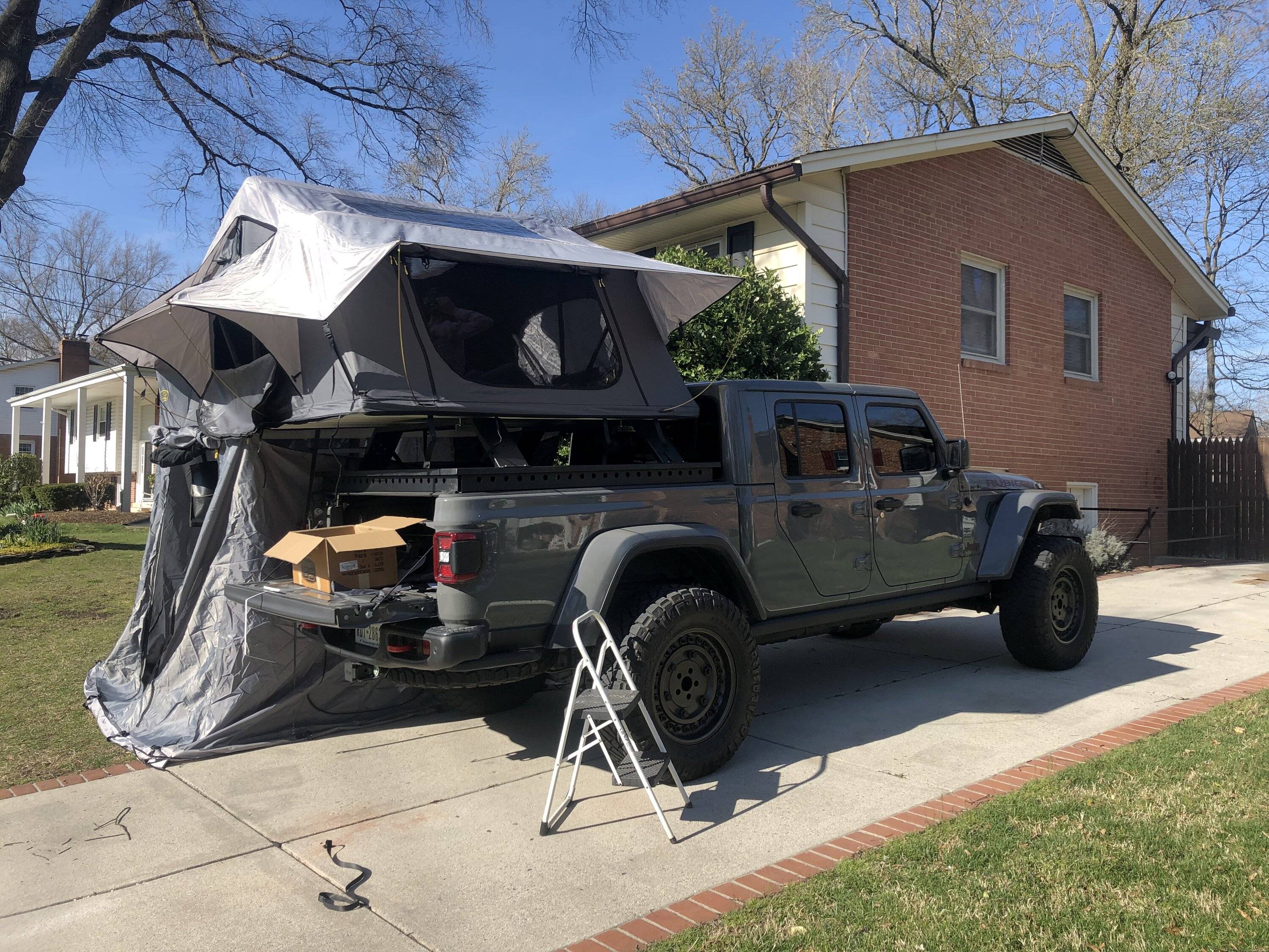 Jeep Gladiator Max Modular Bed Rack with Smittybuilt Gen2 Overlander XL 589DD25D-705B-4F5F-B7F7-2BED7D975CD8