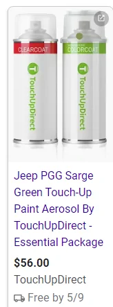 Jeep Gladiator Sarge Green spray paint 1682716396864