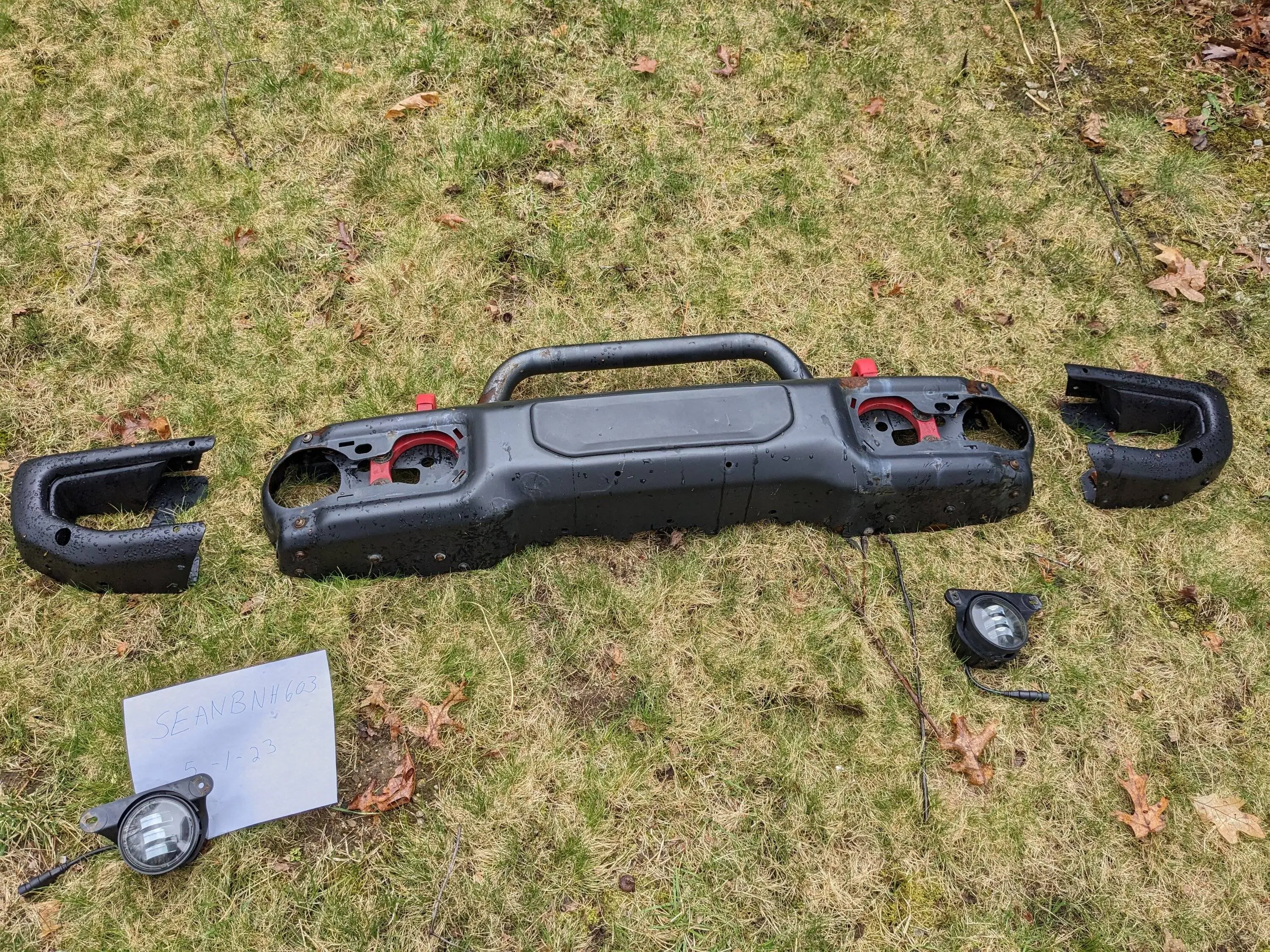 Jeep Gladiator $100 Metal front stubby bumper with LED fog lights PXL_20230501_140022876