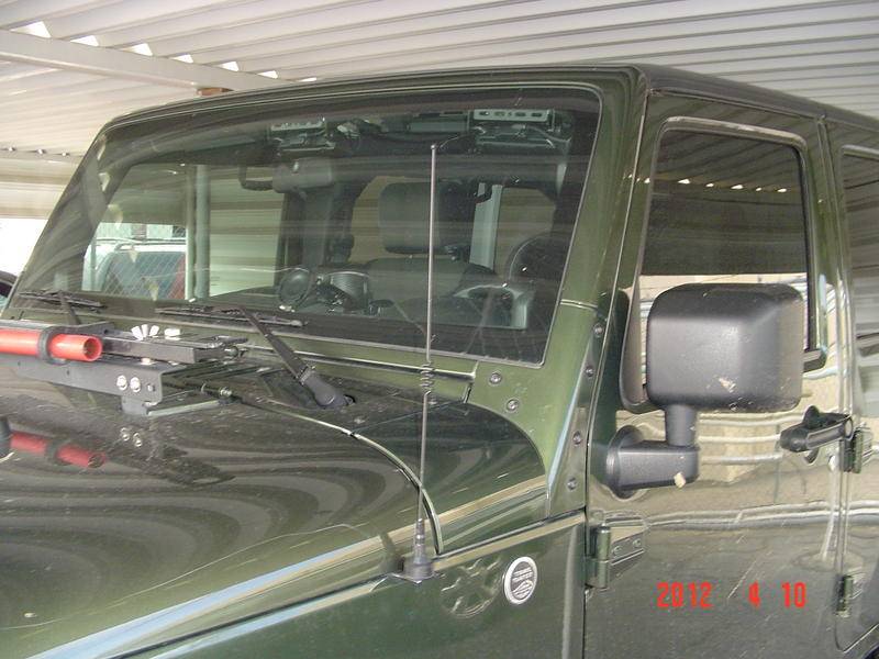 Jeep Gladiator GMRS / CB antenna locations - near A pillar or mid point on hood attachment