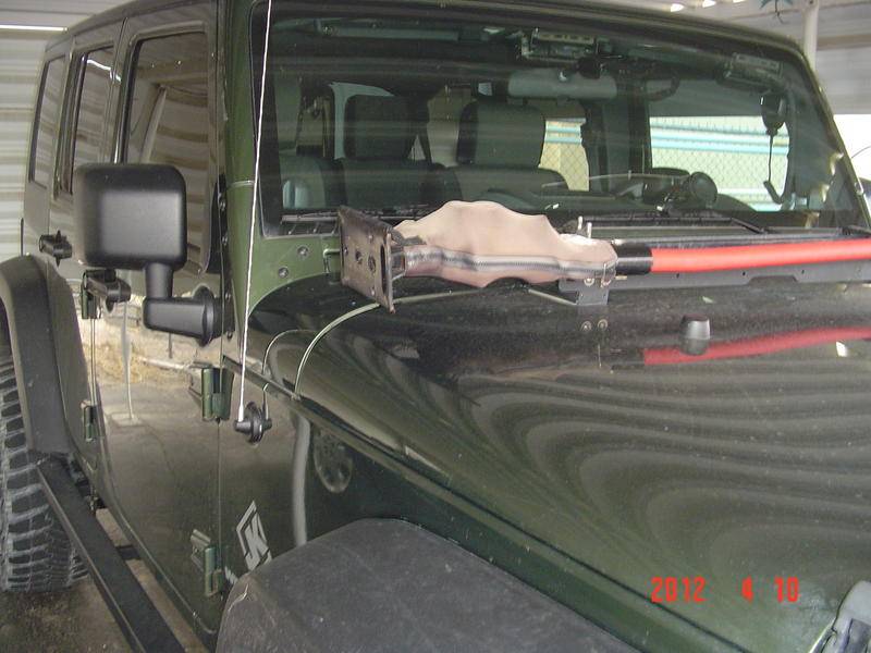 Jeep Gladiator GMRS / CB antenna locations - near A pillar or mid point on hood attachment
