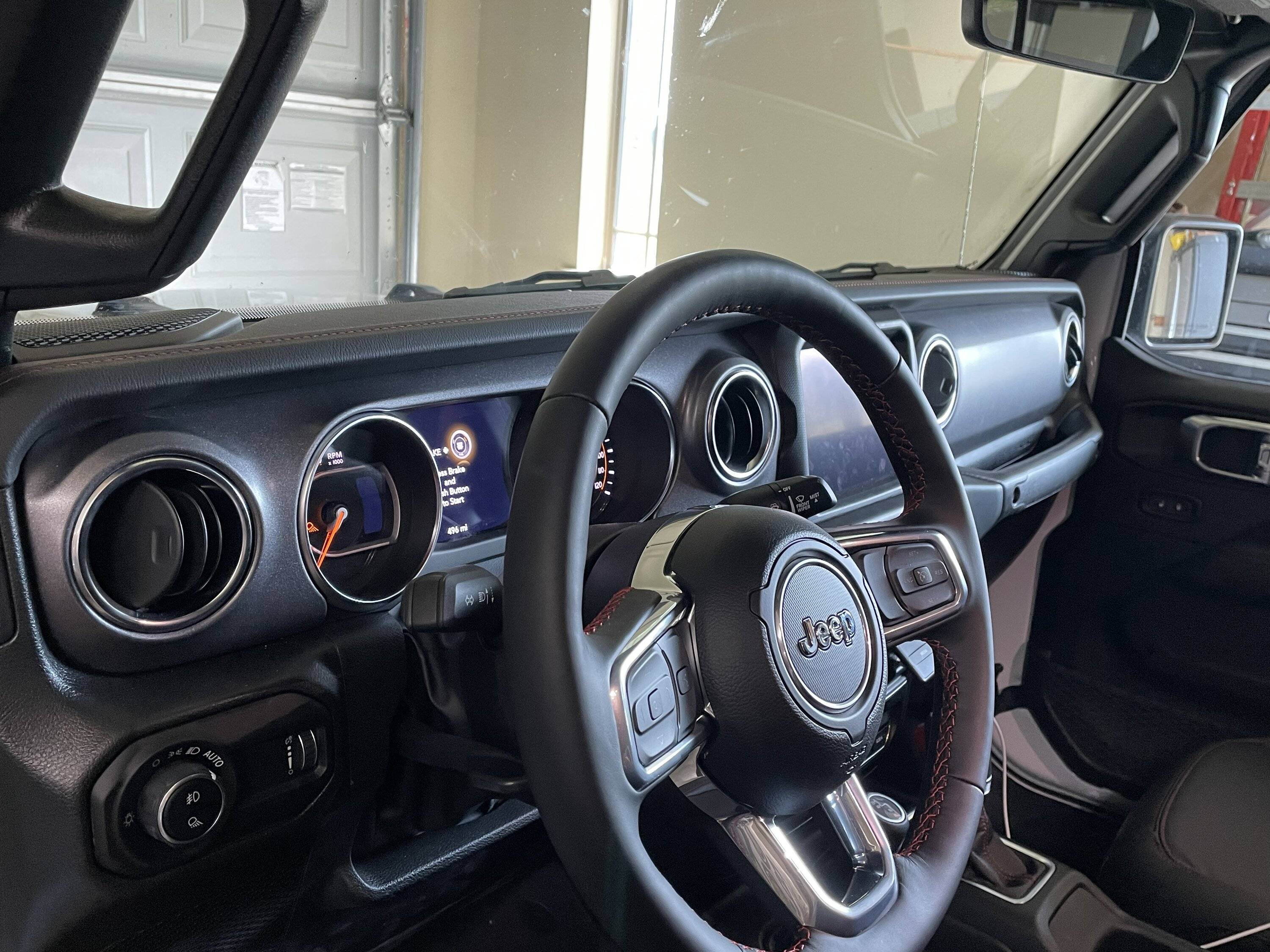 Jeep Gladiator First Mod completed: swapped out red dash bezels with OEM slate gray 6767F264-417D-49EC-BDE6-5DE69ACDB577