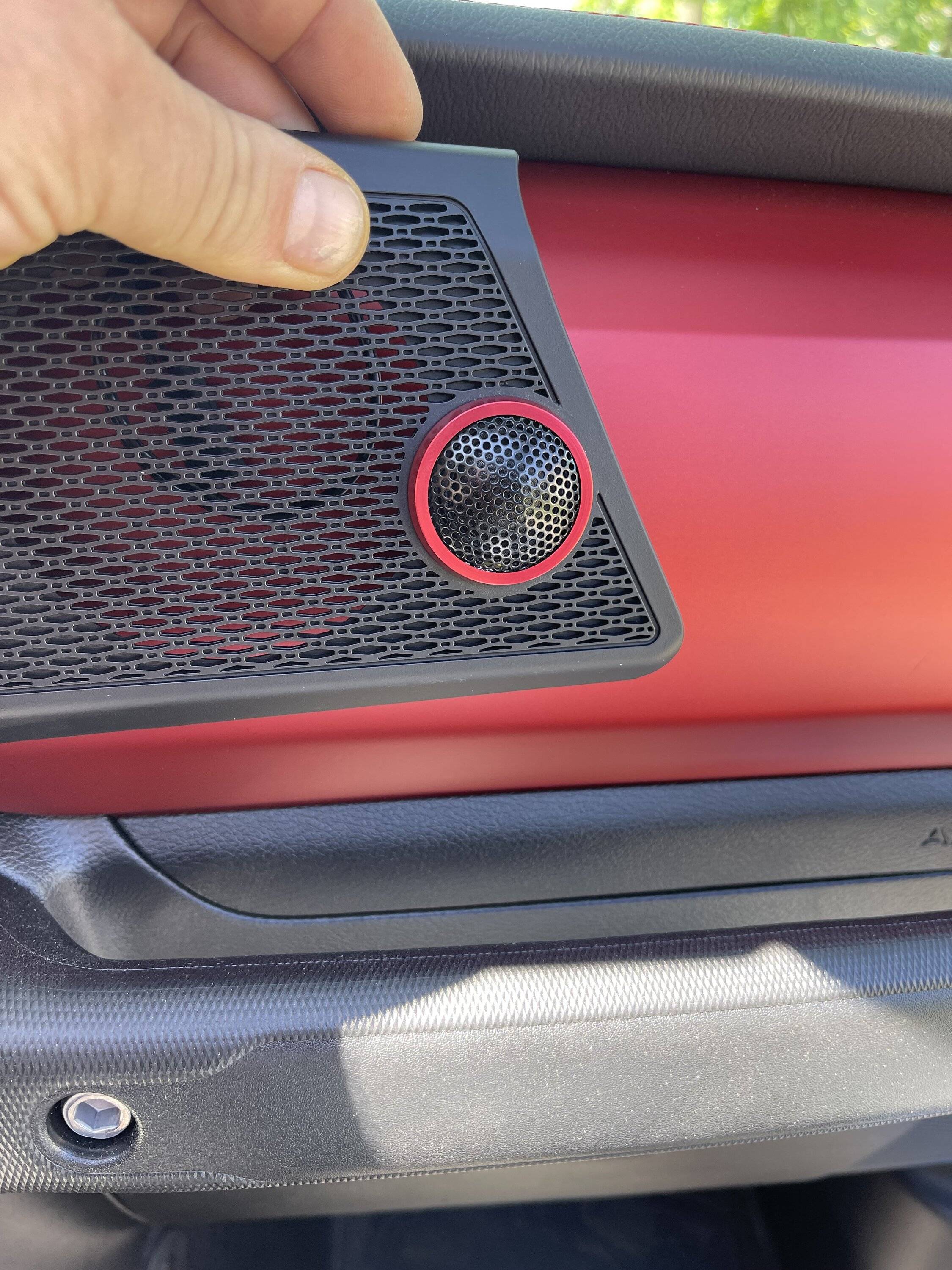 Jeep Gladiator Ordered Terra Acoustics speakers with rubicon red trim ring IMG_4783