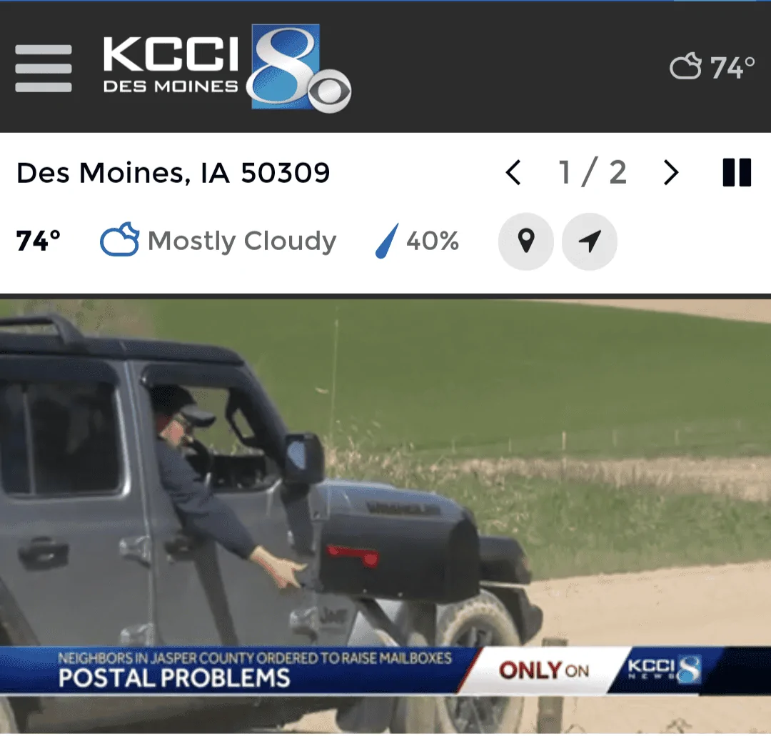 Jeep Gladiator Iowa Post Office Wants Customers To Raise Their Mailboxes ? Screenshot_20230506-213534