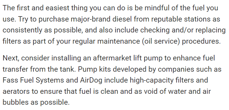Jeep Gladiator What diesel additive is best to protect the CP4 pump 1683471168850