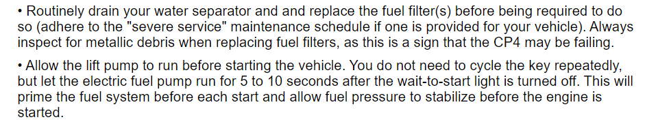 Jeep Gladiator What diesel additive is best to protect the CP4 pump 1683471348355