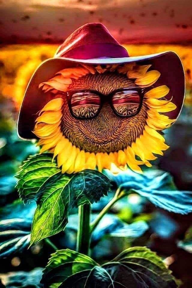 Jeep Gladiator ? ? Let the Sunshine In .... Sunflower with red hat