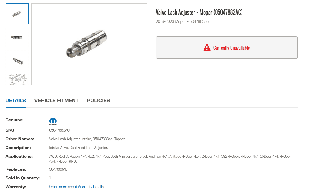 Jeep Gladiator Pentastar 3.6 Recall On Lash Adjusters, Allegedly 1683830274675