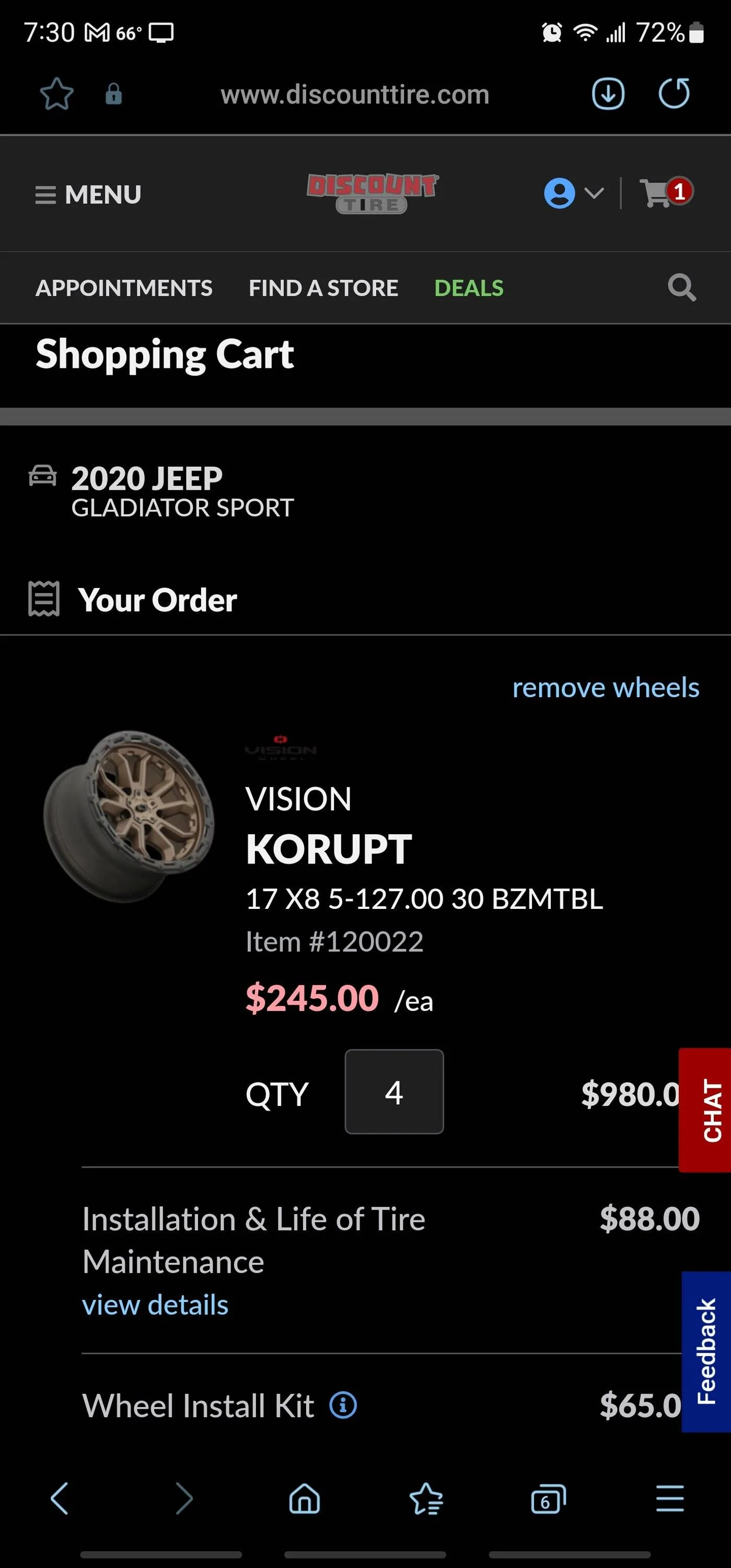 Jeep Gladiator Stock tires but new wheels Screenshot_20230512_193015_Samsung Internet