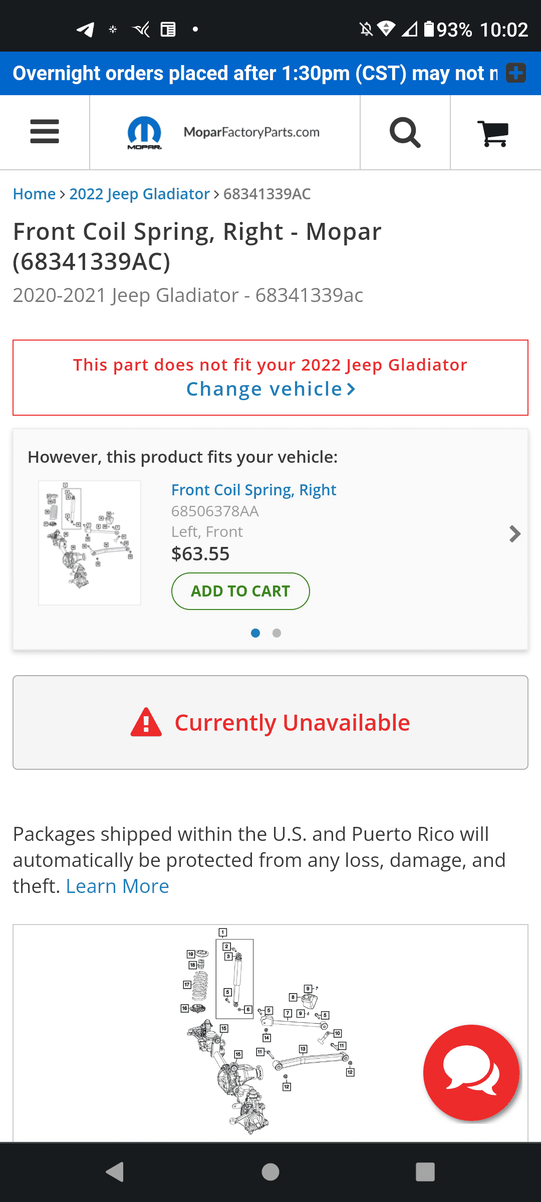 Jeep Gladiator Will a Teraflex #1155300/ 1.5 leveling kit fit my 22 gladiator high altitude? Screenshot_20230517-220210