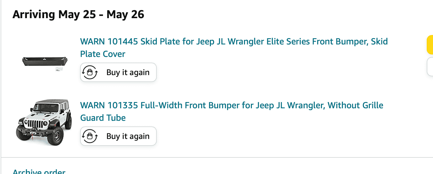 Jeep Gladiator What do u have coming in the mail? Screenshot 2023-05-22 at 19.15.06