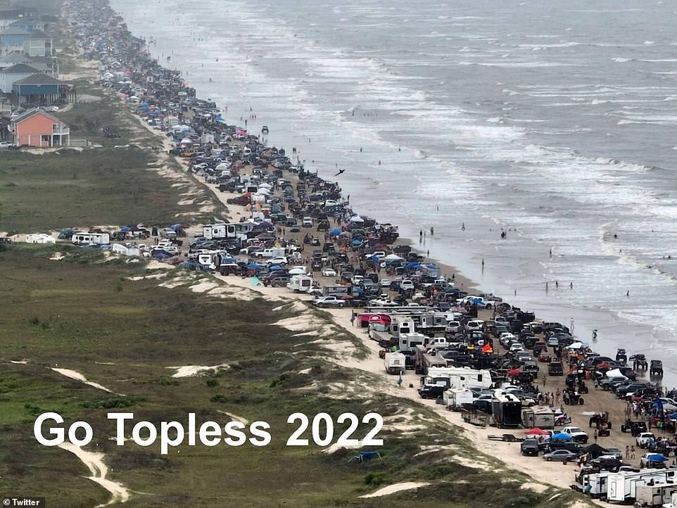 Jeep Gladiator Public drunkenness, disorderly conduct leads to 233 arrests at annual Jeep Weekend in Galveston Texas. 50+ people rushed to hospital 58190737-10846851-image-a-13_1653340634244