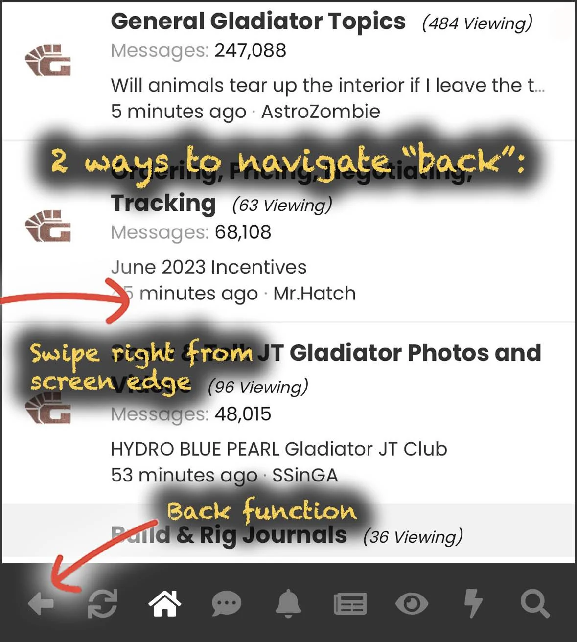 Jeep Gladiator 📲 Introducing the Jeep Gladiator Forum App! JGF app back function tutorial