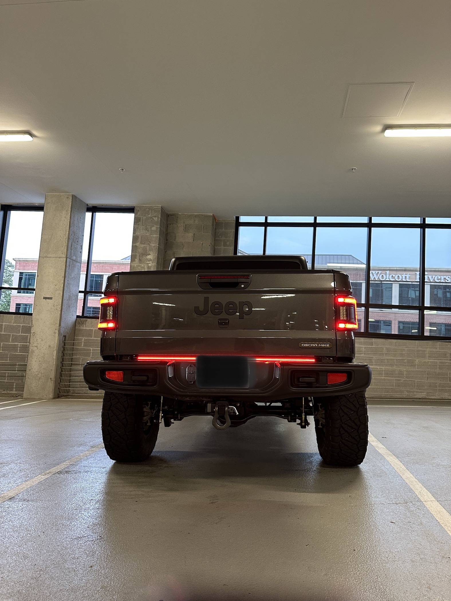 Jeep Gladiator Takeoff Bed with Rubicon Steel Bumper, Oracle Tail Lights, Tri-Fold Hard Tonneau Cover, Rugged Ridge Swing case 566C4597-F6AB-4C15-9BBC-453FAE0789AE