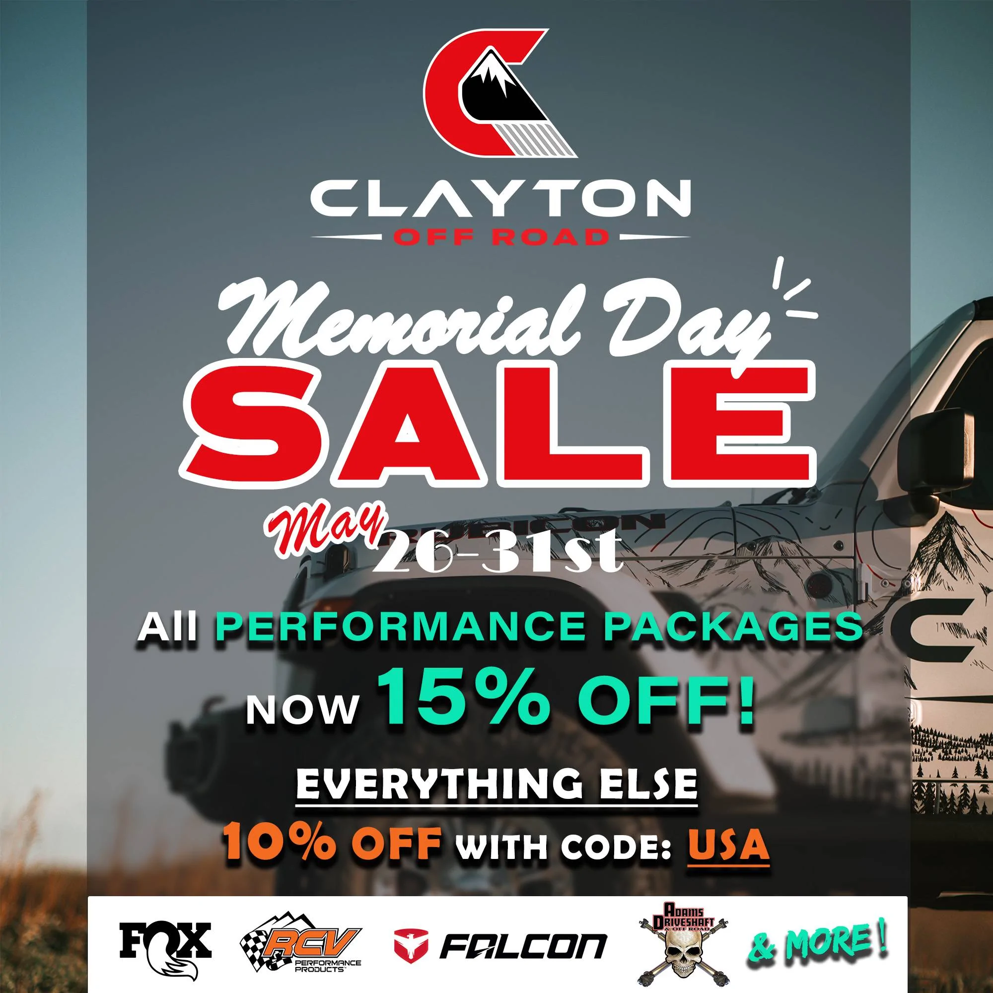 Jeep Gladiator Clayton Off Road JT Suspension Systems Memorial Day 2023