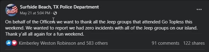 Jeep Gladiator Public drunkenness, disorderly conduct leads to 233 arrests at annual Jeep Weekend in Galveston Texas. 50+ people rushed to hospital 1685476266067