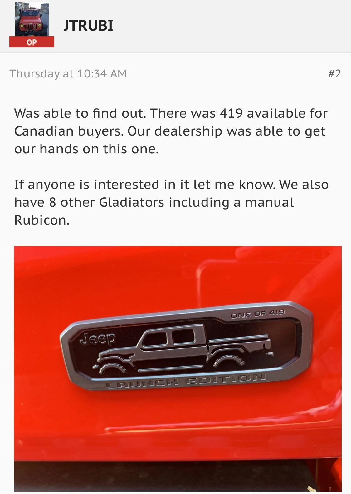Jeep Gladiator LAUNCH EDITION Gladiator JT Club upload_2019-9-8_6-20-39