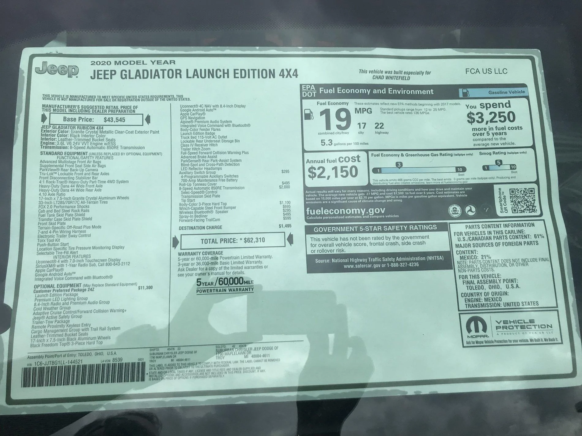 Jeep Gladiator First Granite Crystal VIN# Post Here 44677FF9-5EC2-4063-82F7-B1AC68CC211B
