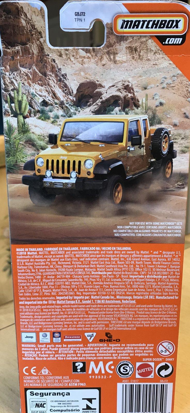 Jeep Gladiator Matchbox Release a Gladiator 30F161F8-D800-4B9E-B6E6-540EC901A581