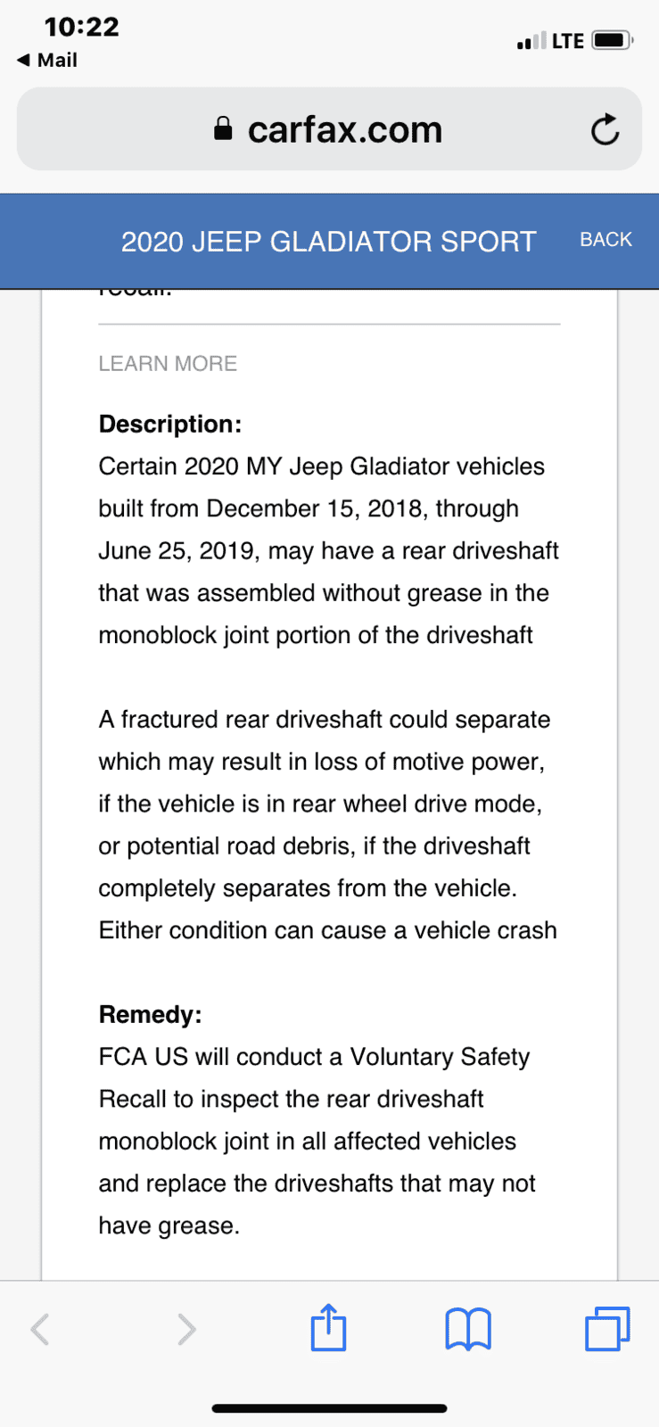 Jeep Gladiator FYI. Rear driveshaft recal 39486ABD-88BF-47E3-A59E-1310B69BE9E9