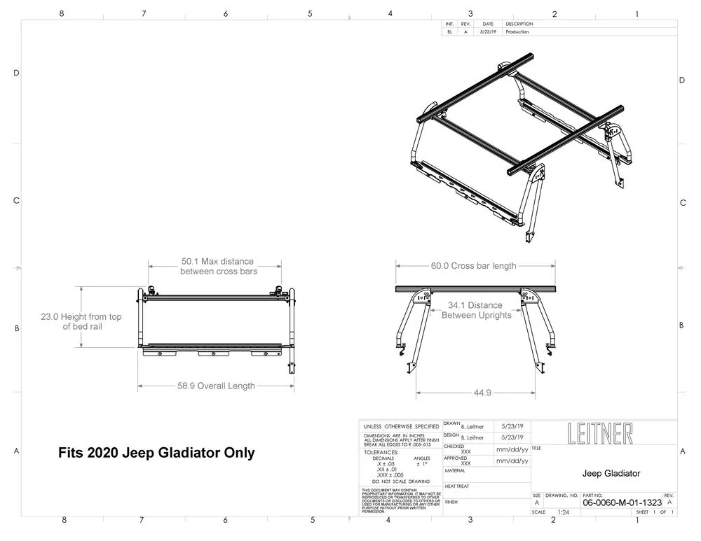 Jeep Gladiator Leitner Rack, Decked, and Smokey Bear 06-0060-M-01-1323-5