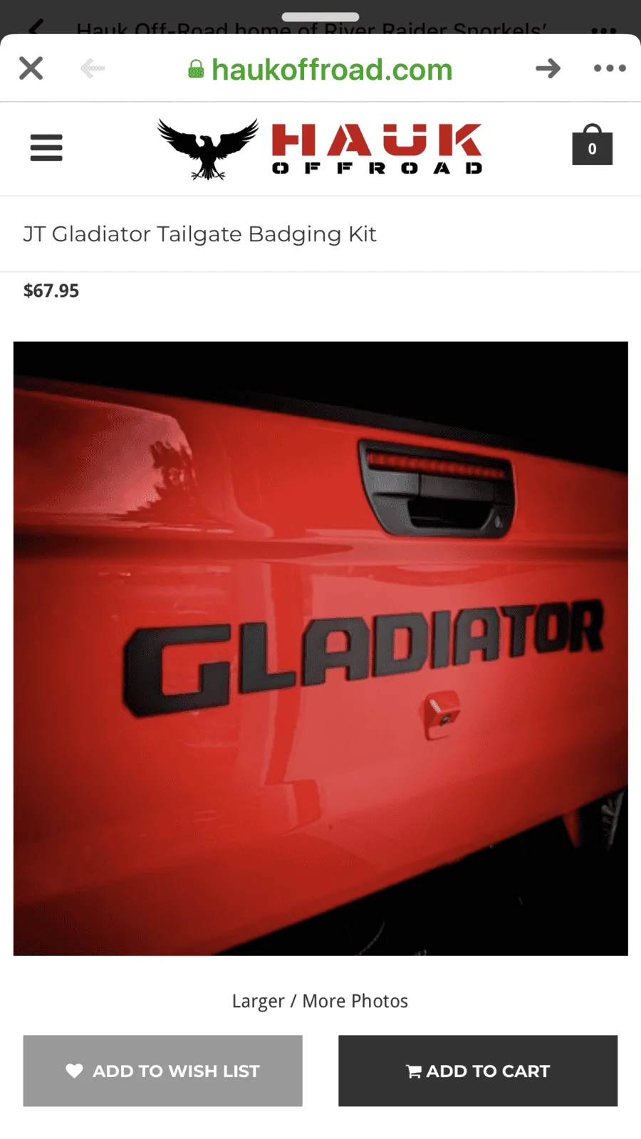 Jeep Gladiator Something different - tailgate badging kit 69654C98-E679-44FE-AE80-14D46D755693