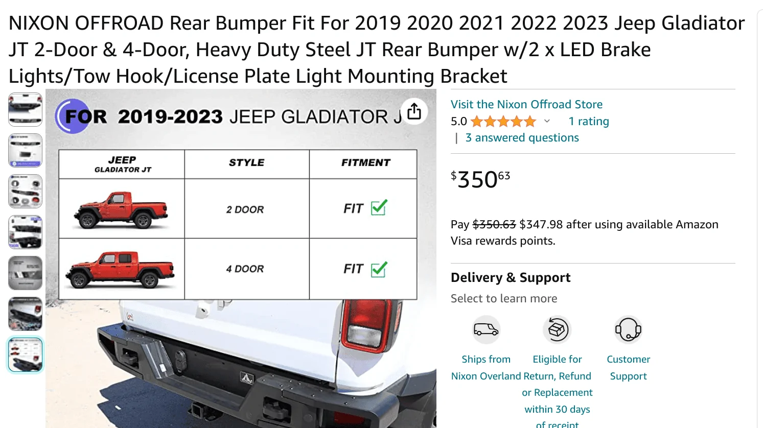 Jeep Gladiator Rear bumper fitment 1685633596028