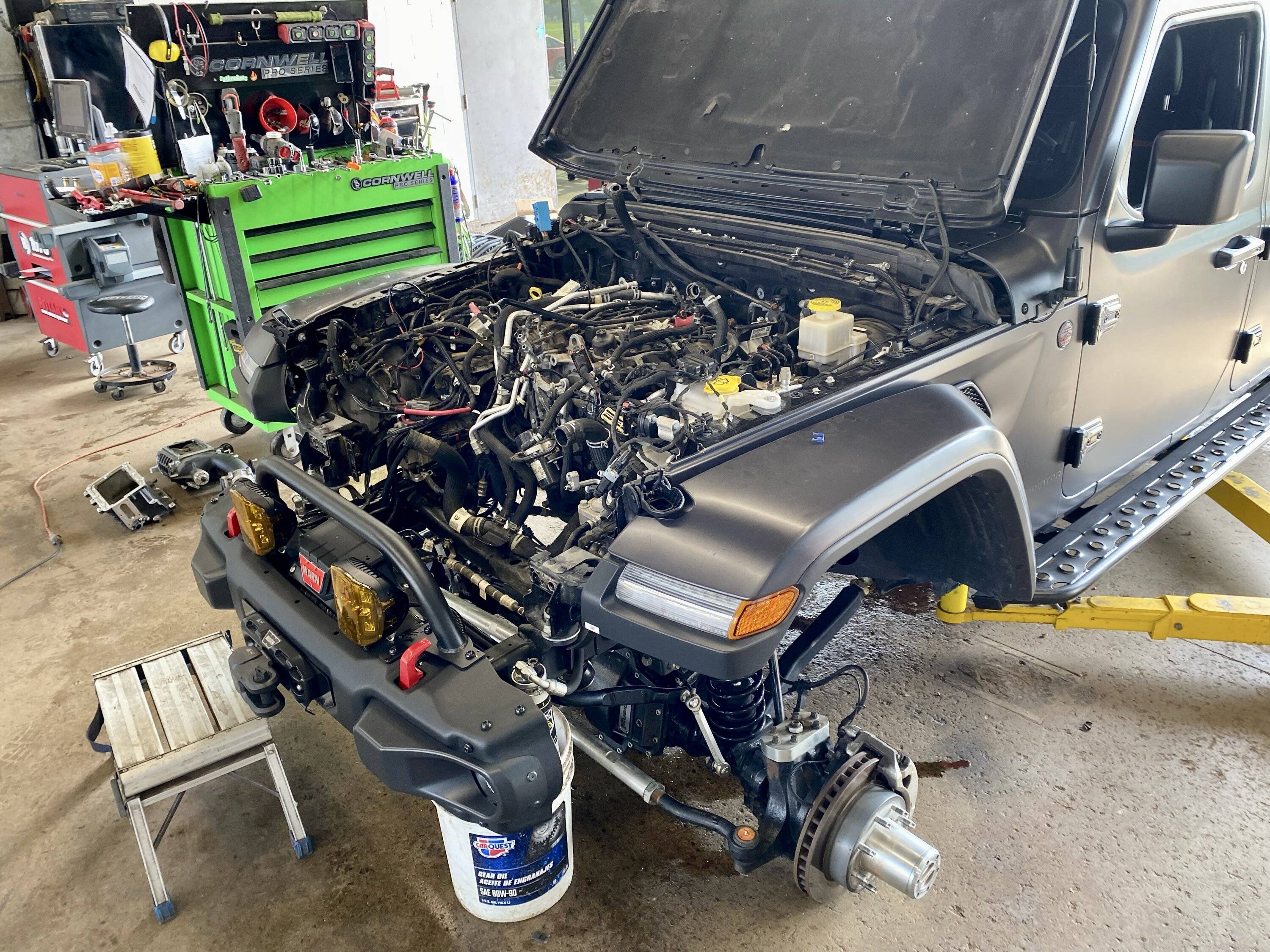 Jeep Gladiator Bruiser Conversions LX3 6.6L being installed in Odin 96BF0F40-FEB9-4045-862F-479F963A3E60_1_201_a