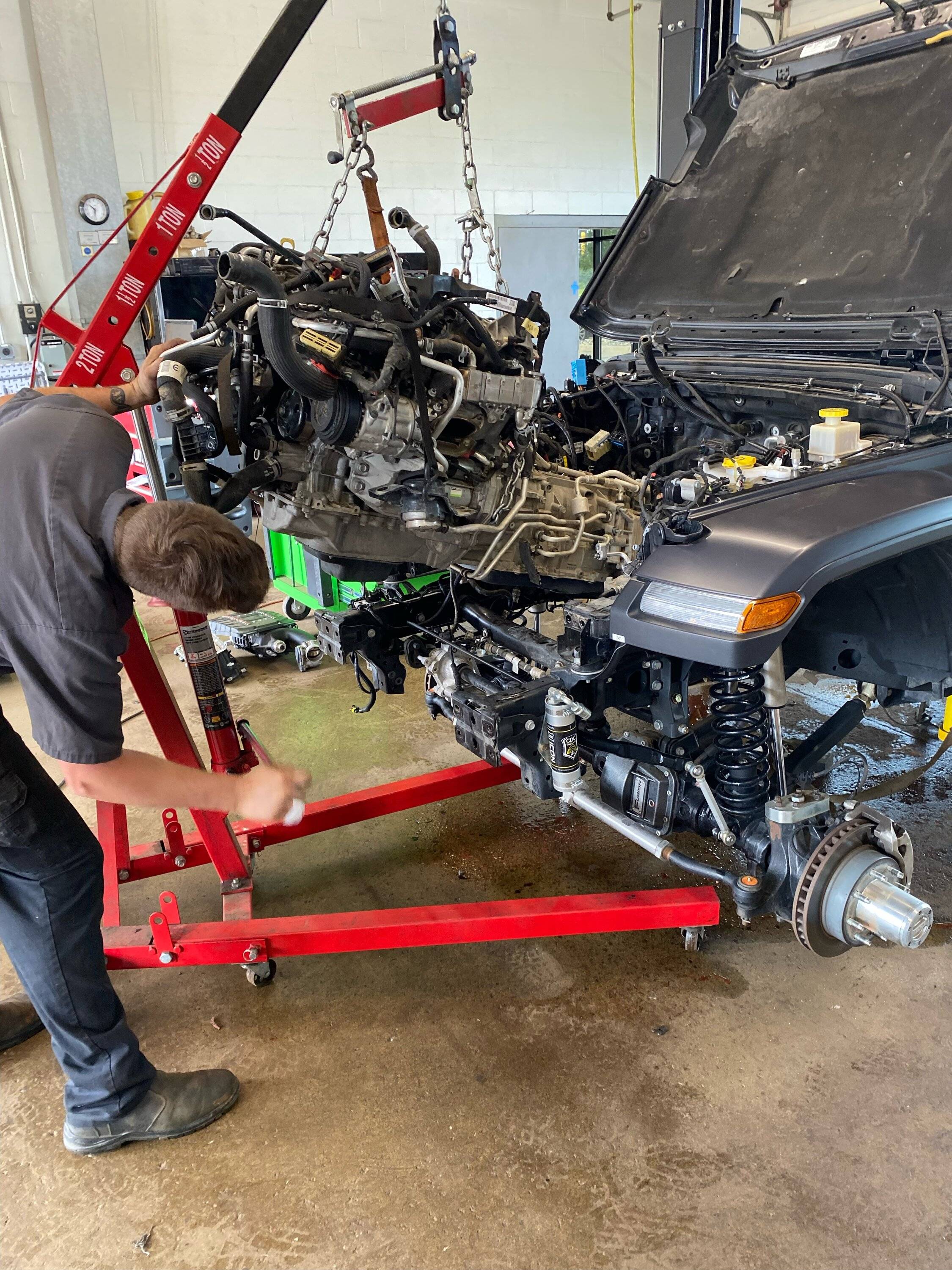 Jeep Gladiator Bruiser Conversions LX3 6.6L being installed in Odin 8A890ED4-EC48-4CA7-922B-45393C86C002